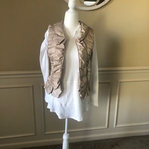 White House Black Market Tan Vest Size